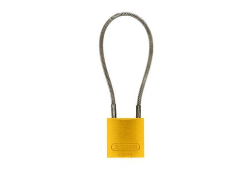 Anodized aluminium safety padlock yellow with cable 72/30CAB GELB 