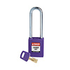 Brady SafeKey nylon safety padlock purple 150233