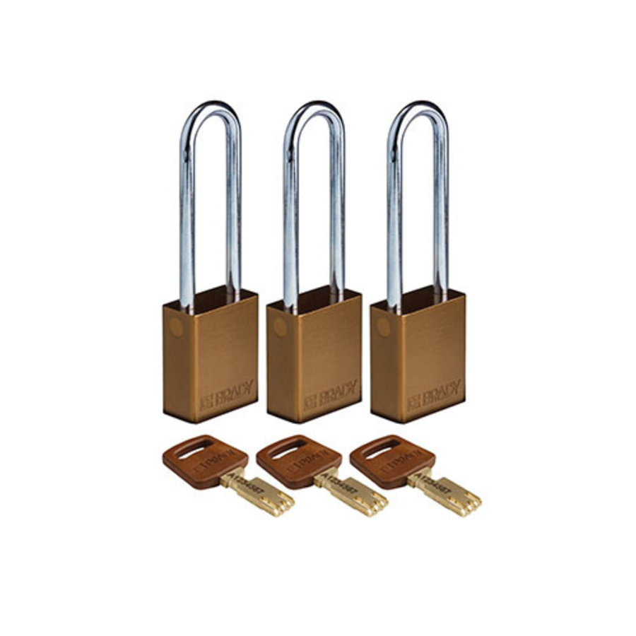 SafeKey Aluminium safety padlock brown 150284