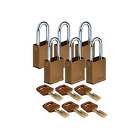 SafeKey Aluminium safety padlock brown 150286