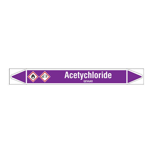 Pipe markers: Acetychloride | Dutch | Acids and Alkalis 