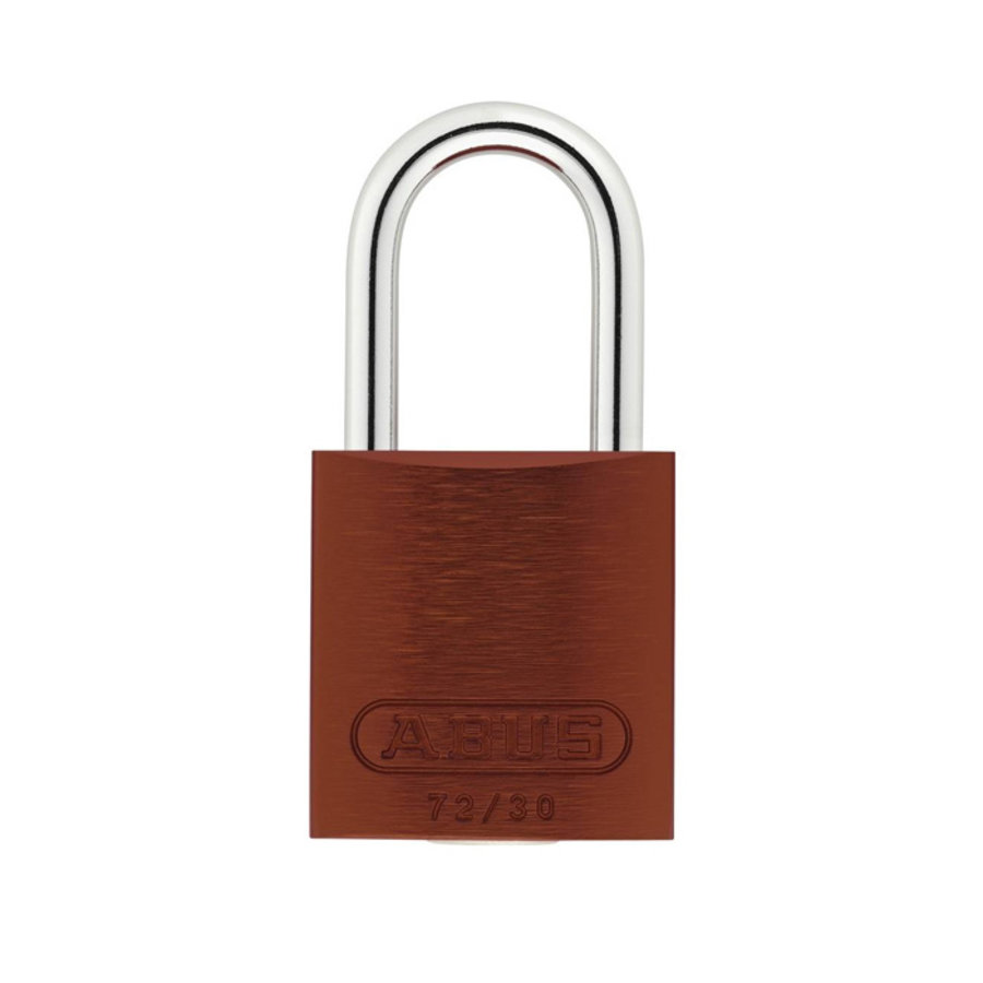 Anodized aluminium safety padlock brown 72/30 BRAUN