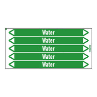 Pipe markers: Sanitair warm water | Dutch | Water