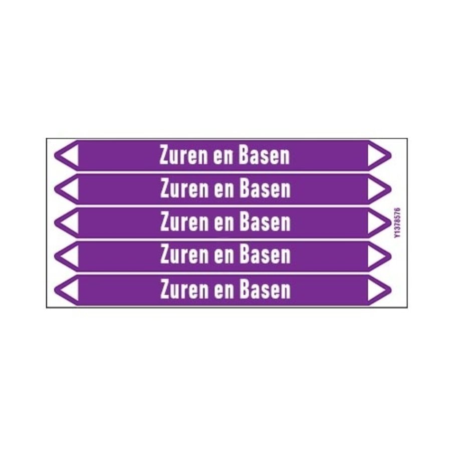 Pipe markers: Zuur | Dutch | Acids and Alkalis