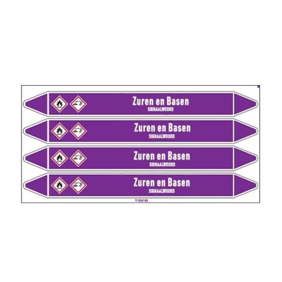 Pipe markers: Zwavelzuur 10% | Dutch | Acids and Alkalis