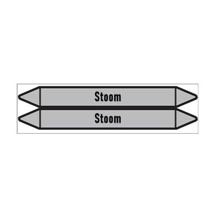 Pipe markers: stoom 1,5 bar | Dutch | Steam