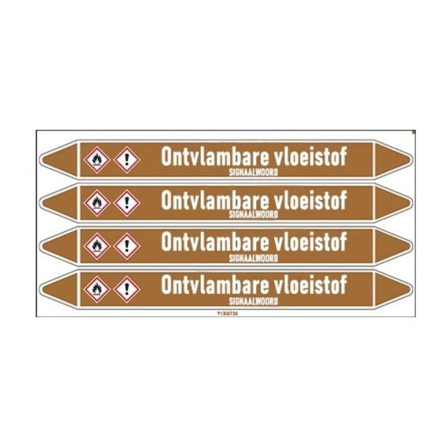 Pipe markers: Cyclohexanol | Dutch | Flammable liquid