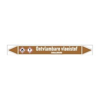 Pipe markers: Dimethylamine | Dutch | Flammable liquid