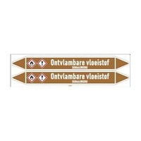 Pipe markers: Heptaan | Dutch | Flammable liquid