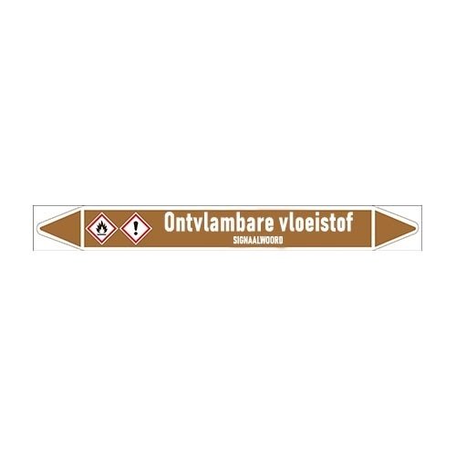 Pipe markers: Lichte stookolie | Dutch | Flammable liquids 