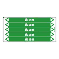 Pipe markers: Heißwasserheizung Vorlauf | German | Water