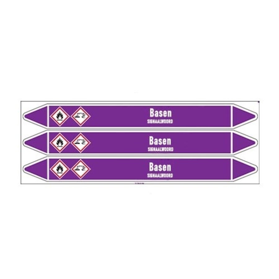 Pipe markers: Ammoniak oplossing | Dutch | Alkalis