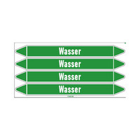 Pipe markers: Wasser Vorlauf | German | Water