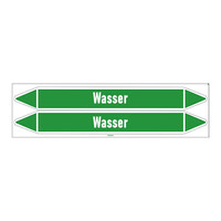 Pipe markers: Wasser Vorlauf | German | Water