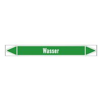 Pipe markers: Wasser Vorlauf | German | Water