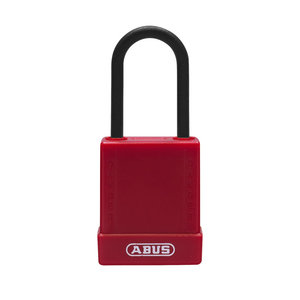 Abus Aluminium safety padlock with red cover 84807