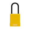 Aluminium safety padlock with yellow cover 76PS/40 yellow