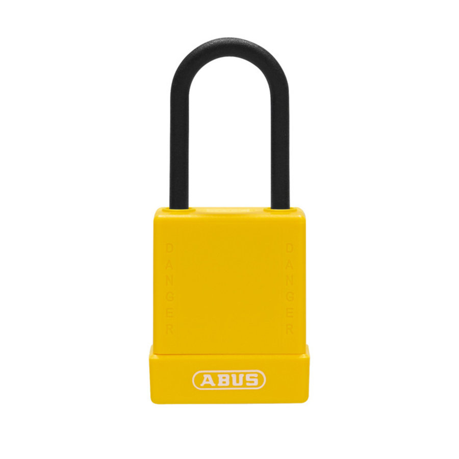 Aluminium safety padlock with yellow cover 84808