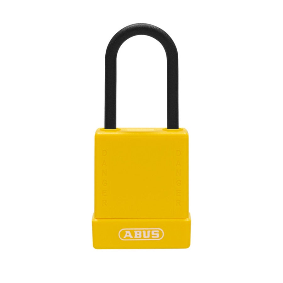 Aluminum safety padlock with yellow cover 84808