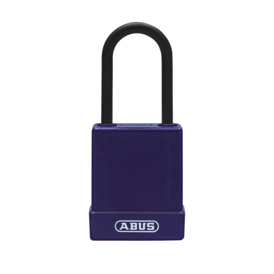 Aluminum safety padlock with purple cover 84812