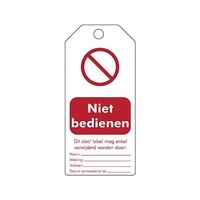 Rewritable Safety tags Dutch "Niet bedienen"