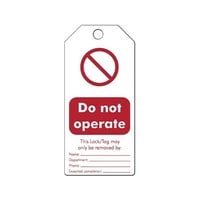 Rewritable PVS safety tags English "Do not operate"
