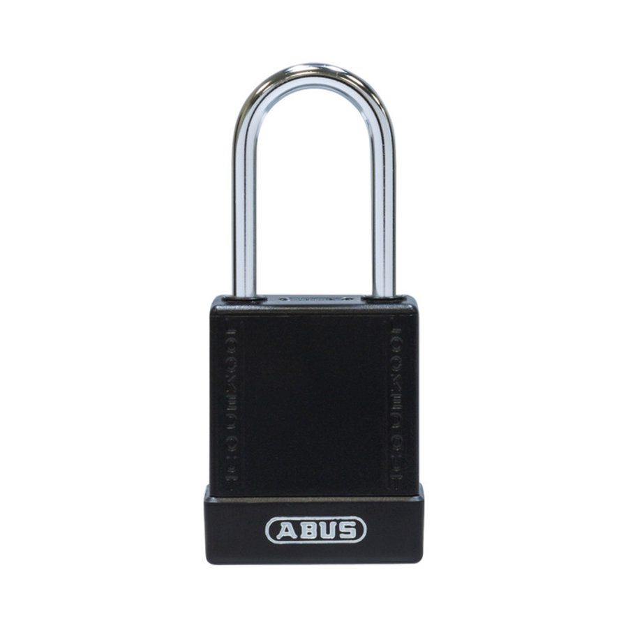 Aluminum safety padlock with black cover 84845