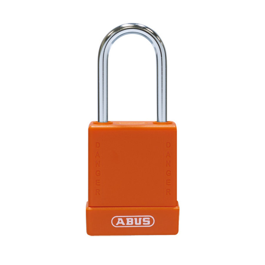 Aluminium safety padlock with orange cover 84785