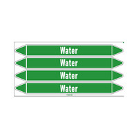 Pipe markers: Heating return | English | Water