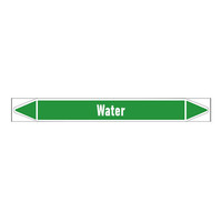 Pipe markers: Heating return | English | Water