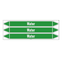 Pipe markers: Heating supply | English | Water