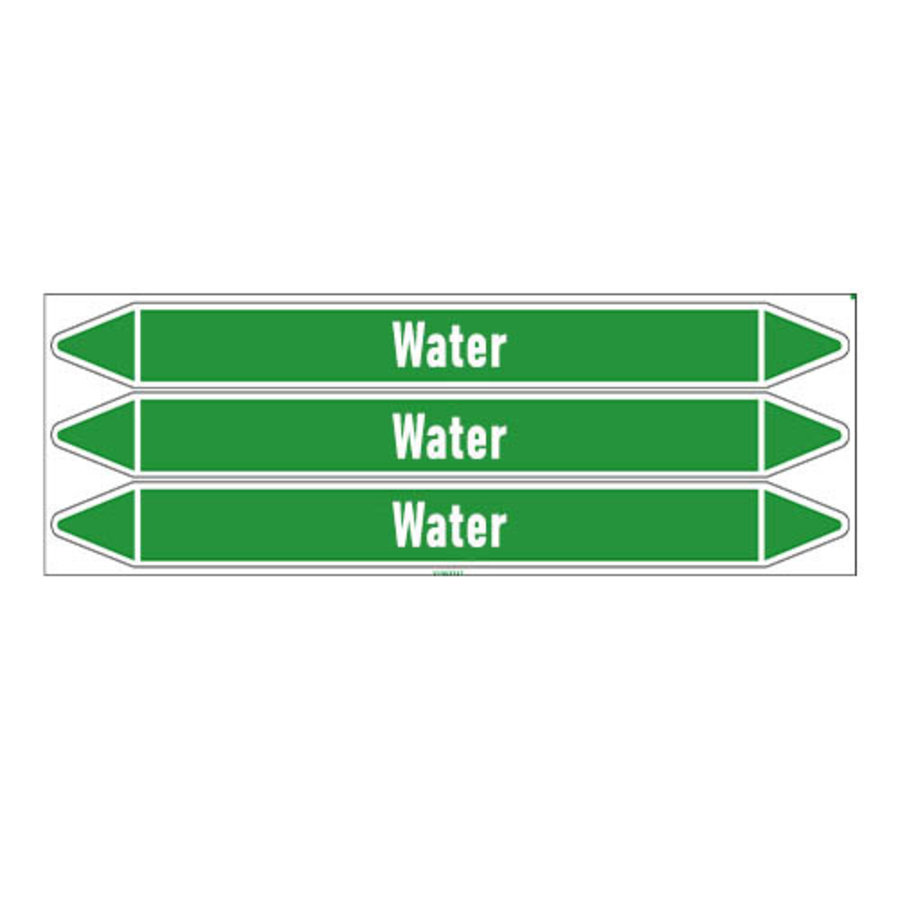 Pipe markers: Heating water return | English | Water