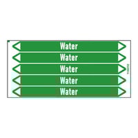 Pipe markers: Heating water supply | English | Water