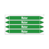 Pipe markers: Hot water 45°C | English | Water