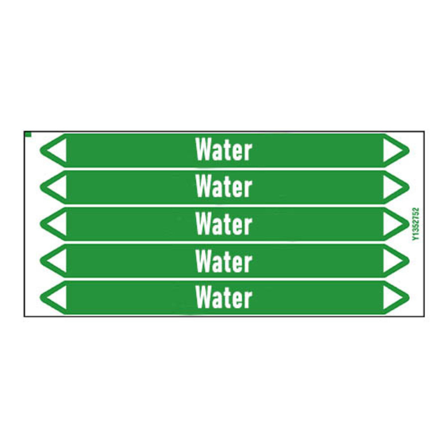 Pipe markers: Hot water 60°C | English | Water