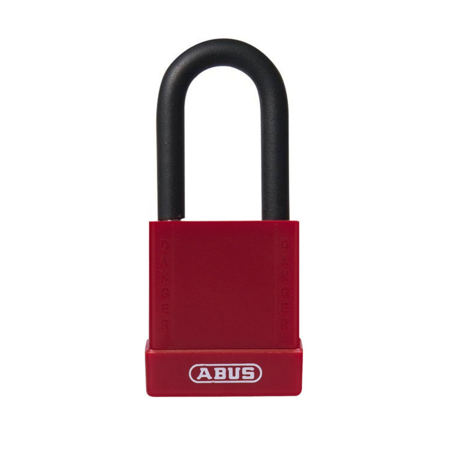 Aluminium safety padlock with red cover 84778