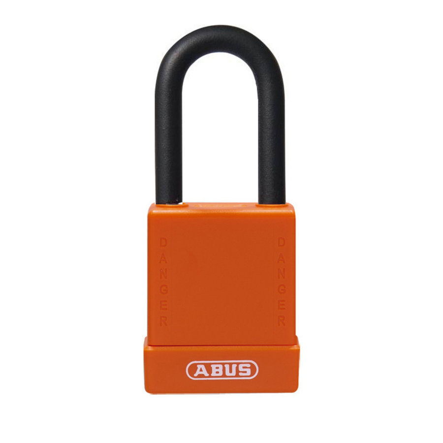 Aluminium safety padlock with orange cover 84772