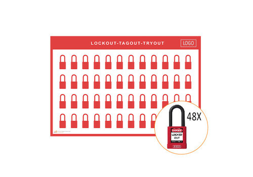 Lockout shadow board incl. Abus  74/40 Safety padlocks 