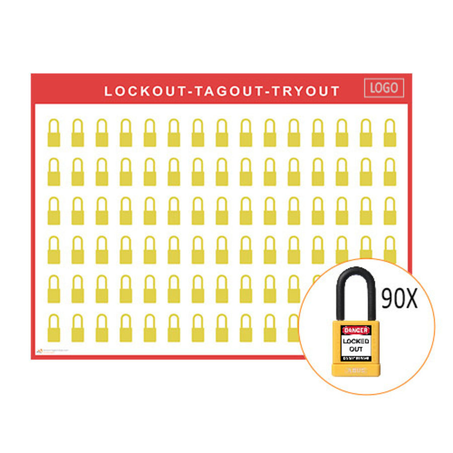 Lockout shadow board incl. Abus  74/40  Safety padlocks
