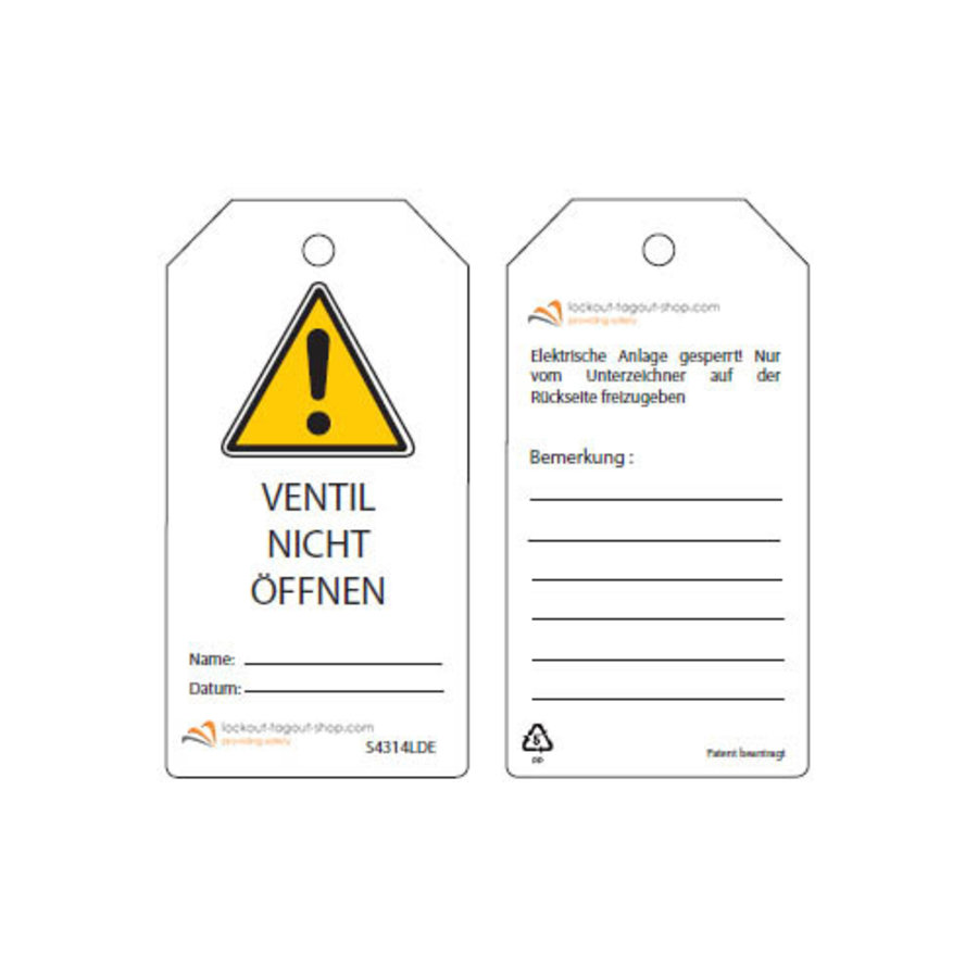Rewritable Safety tags German Guardian Extreme (5 psc)