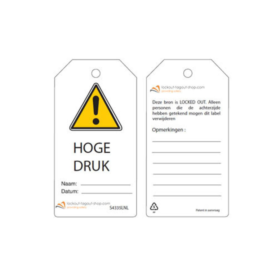Rewritable Safety tags Dutch Guardian Extreme (10 psc)