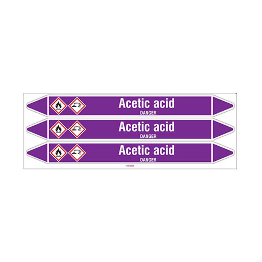 Pipe markers: Acetic acid | English | Acids and Alkalis