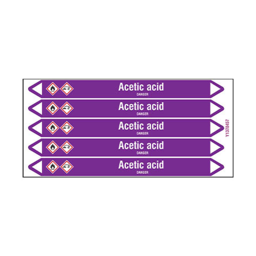 Pipe markers: Acetic acid | English | Acids and Alkalis