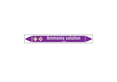 Pipe markers: Ammonia solution | English | Acids and Alkalis 