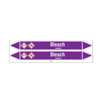 Pipe markers: Bleach | English | Acids and Alkalis