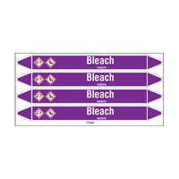 Pipe markers: Bleach | English | Acids and Alkalis