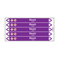 Pipe markers: Bleach | English | Acids and Alkalis