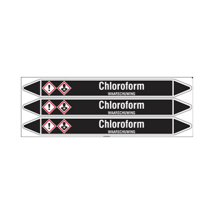 Pipe markers: Chloroform | Dutch | Non flammable liquids