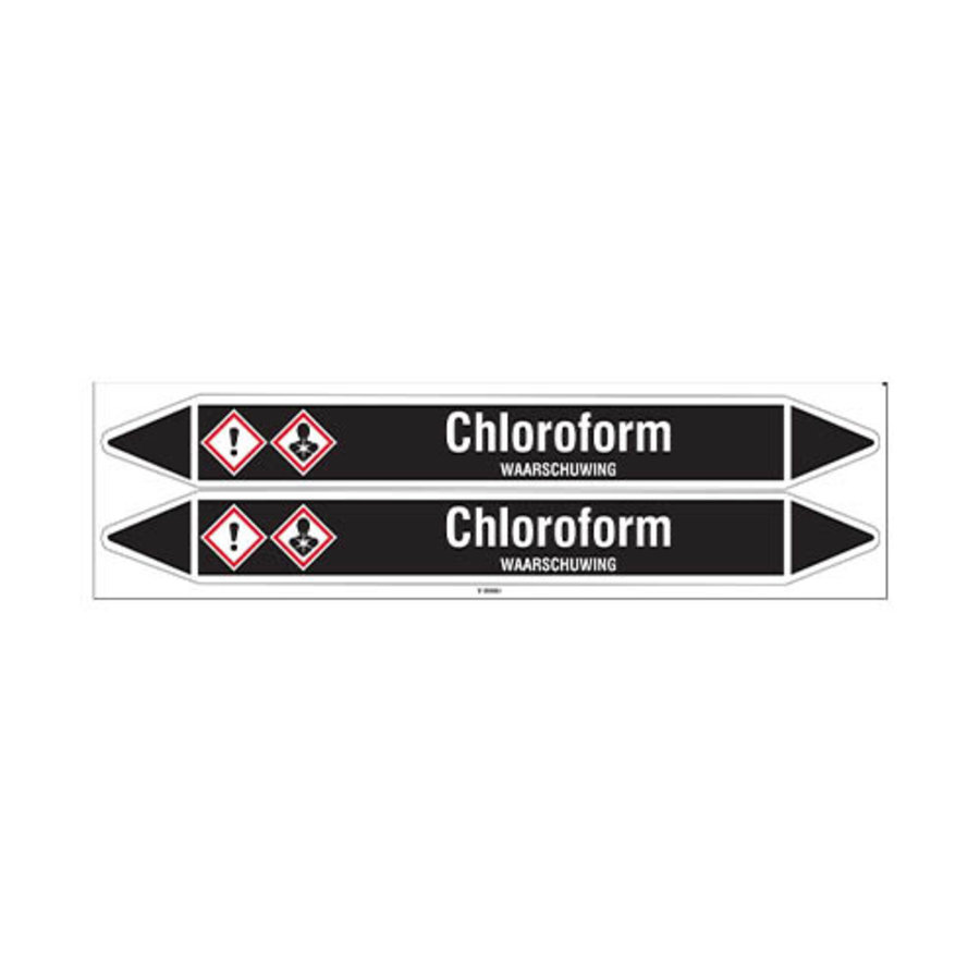 Pipe markers: Chloroform | Dutch | Non flammable liquids