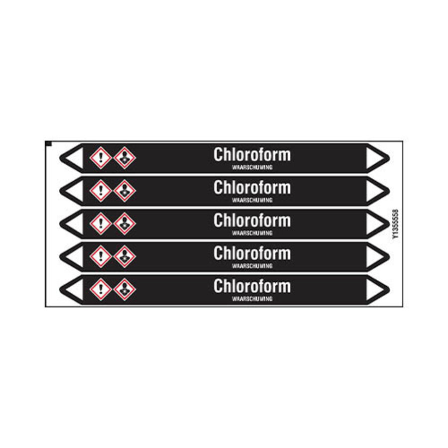 Pipe markers: Chloroform | Dutch | Non flammable liquids